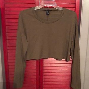 Green cropped sweater